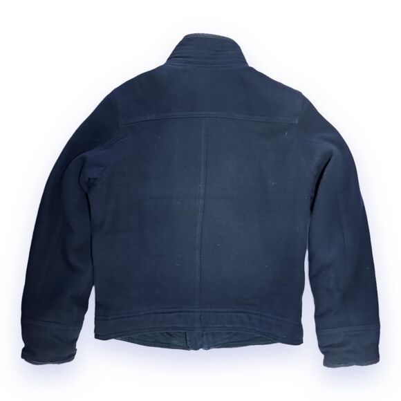 VTG Y2K Abercrombie & Fitch Elk Lake Jacket M Navy Wool Plaid Lined Field Coat - Picture 7 of 11